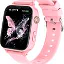 4G Kids Smart Watch GPS Tracker, Smartwatch for Kid with Video Calling, Voice Chat, Class Mode, SOS , Pedometer, Alarm, Games, SIM Card HD Touch Screen Phone Watch Gift for 4-12 Girls Boys (Pink)