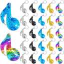 CiciBear 25 Pack Musical Note Sequin Keychains for Kids and Adults Birthday Gift, Baby Shower, Note Party Favor, 5 Colors