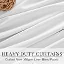 Pure White Linen Drapes 84 Inch Length 2 Panels Set for Living Room, Elegant Pleated Thick Blackout Curtains Insulated Room Darkening Bedroom Window Curtain Decor Pin Hooks Back Tab 50"W x 84"L 2 Burg