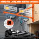 Insaga Wall Mount Jib Crane 882 lbs Swing Arm Hoist Holder Sealed Bearing, 48.5'' Fixed – Heavy-Duty Base