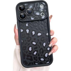KANGHAR Case Compatible with iPhone 17 Pro Leopard Printed Pattern Cute Cheetah Phone Case Soft TPU Shockproof Protective Cover Designed for iPhone 17 Pro 6.3 Inch Black