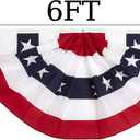 3x6 Ft 250th Anniversary Flag American Pleated Fan flags 4th of July Decorations Memorial Day Bunting Flags outdoor- Half Banner Patriotic flag USA porche Flags 2-Pack