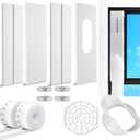 Portable AC Vent Kit, 2024 Upgrade with 2Pack 3m Window Seal, Adjustable Sliding AC Vent for Exhaust Hose, 5.1" Diameter