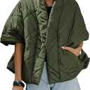 Women Puffer Vests Casual Lightweight Oversized Padded Jacket Coat Warm Quilted Vest Outerwear with Pockets S