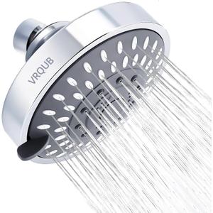 High Pressure Fixed Showerheads,5-Mode High Flow Fixed Showerheads,4inch Rain Shower Heads with adjustable Metal Swivel Ball Joint