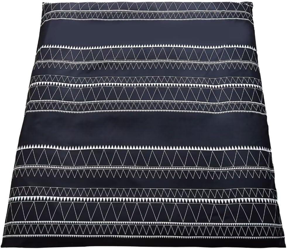 Zippered Futon Cover for Japanese Futon Floor Mattress, Super Soft and Machine Washable Twin Full Queen (Black Triangle)