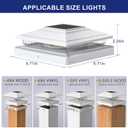 APONUO Solar Post Cap Lights 16-Pack, White IP64 Waterproof 16 LED Fence Post Solar Lights for 4x4 5x5 6x6 Wood/Vinyl Posts, 2-Mode Deck Post Lights Solar Powered, 10-Hr Lighting for Patio Yard Porch