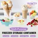 Walfos Ice Cream Containers for Homemade Ice Cream - 1.6 Quart, Bonus Sealing Bands Keeping Silicone Lids Airtight, Reusable Ice Cream Tubs, Stackable Freezer Storage for Yogurt, Sorbet - Purple
