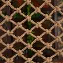 Safety Anti-Fall Fence Net for Children Pet Cat,Cargo Net Climbing Rope,Playground Climbing Children Net Woven Rope Truck Trailer Netting Swing Treehouse Hammock Rope (Jute, 1Mx1M(3.3FTx3.3FT))