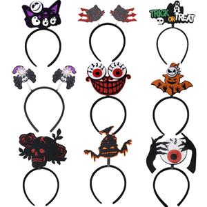9PCS Halloween Headbands For Women & Kids - Cute Party Headband Accessories For Costume, Festival, Holiday Celebration - Fun Halloween Hair Band For Adults & Children