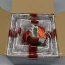 3 Pieces Lighted Gift Boxes Christmas Decorations, 60 LED Christmas Box Decorations, Presents Boxes with Red Ribbon Bow Christma Ornaments for Xmas Tree, Yard, Home, Indoor Outdoor Holiday Decor