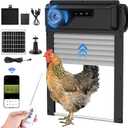 Automatic Chicken Coop Door with WiFi and HD Camera, Remote APP Monitoring, Anti-Trap Sensor and Alarm Actuator, with Large Solar Power and 5000 mAh Battery, Anti-Trap Protection (Black)