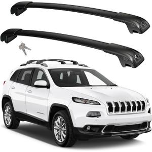 300lbs Roof Rack Cross Bars Compatible with Jeep Cherokee 2014-2023 (Not for Jeep Grand Cherokee), Aluminum Lockable Car Roof Rails Crossbar for Rooftop Cargo Luggage Kayak Canoe Bike Snowboard