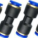 Fuel Line Connector for 5/16" OD Nylon Tubing Hose Union Quick Connect, Fit for 8mm OD Nylon Tube/Gas Line Pack of 4
