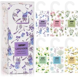 MYARO 12 Packs Large Sachets for Drawer & Closet Air Freshener Scent Potpourri Bag Long Lasting Deodorizer 6 Scents - Lavender, Rose, Jasmine, Ocean, Vanilla, Lily