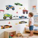 Car Wall Decals for Boys Kids: Racing Cars Theme Peel and Stick Removable Vinyl Wall Stickers for Boys Room Kids Bedroom Walls Decor Ages 1-12 Years