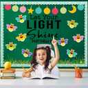 Kosiz 96 Pcs Let Your Light Shine Church Bulletin Board Religious Christian Classroom Bulletin Board Wall Decor Firefly Jar Cutouts for Sunday School Classroom Supplies Wall Decor