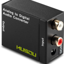 Musou RCA Analog to Digital Optical Toslink Coaxial Audio Converter Adapter with Optical Cable