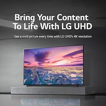 LG 65UQ70 UHD Smart TV.  Screen Size: 65 inches. Resolution: Real 4K UHD. Smart Platform: webOS with ThinQ AI. Features: Includes LG Channels for free IP streaming