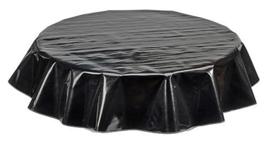 2 pcs Round Tablecloth in Solid Black