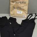 SHAPERX Hourglass Leggings 360 Compression 2 Sizes Look Full Body Shaper Breathable No Roll Down (XX-Large-3X-Large, Black (Open Bust))