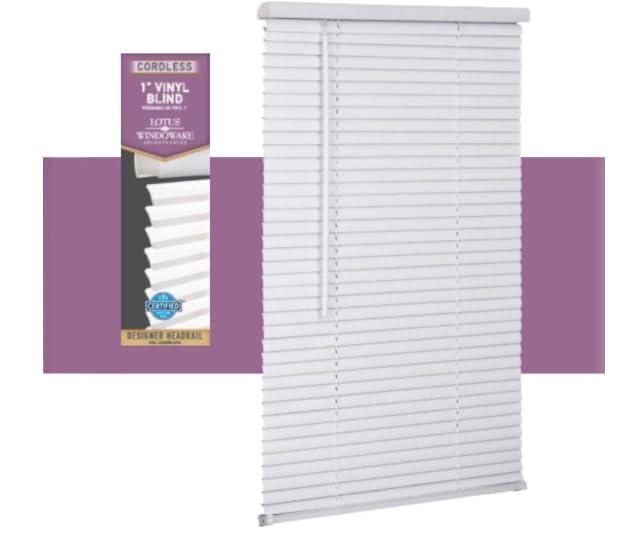 Living Accents 5043797 Vinyl 1 in. Mini-Blinds 71 x 72 in. White Cordless