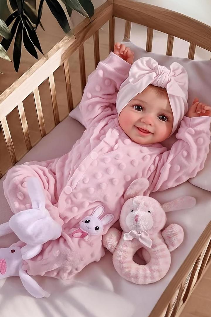 BABESIDE Drink and Wet Reborn Baby Dolls Girl  17 Inch Lifelike Handmade Soft Vinyl Baby Doll, Can Drink & Pee, Real Life Baby Doll with Accessories, Gift for Girls Age 3+ Pretend Play & Collection (White)