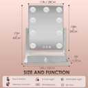 COLMERD Vanity Mirror with Lights with Drawer, Type-C and USB Charging Port, Hollywood Makeup Mirror with 9 LED Bulbs, 3 Colors Dimmable, Touch Control, Detachable 5X Magnification, Gifts for Women