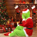 ioFlask Christmas Furry Costume Halloween Adult, Halloween Outfit for Woman Men, Costume Santa Claus Cosplay, XL