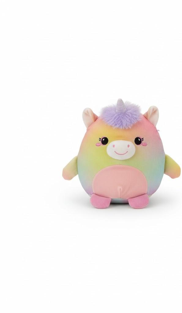 Squishmallows Original 12-Inch Delenne The Rainbow Tie-Dye Dog with Party Hat - Official Jazwares “Happy Birthday” Plush (Medium-Sized