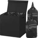 Simple Houseware Double Laundry Hamper with Lid and Removable Bags, Black