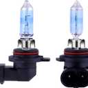 NEWBROWN 9006 Headlight Bulbs HB4 Halogen Bulb 5000K Super White Light Long Life Replacement P22D 12V/51W (9006/HB4, 2 Pack)