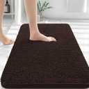 OLANLY Bathroom Rugs 36x24, Extra Soft Absorbent Chenille Bath Rugs, Rubber Backing Quick Dry, Machine Washable Bath Mats for Bathroom Floor, Tub and Shower, Home Decor Accessories, Brown
