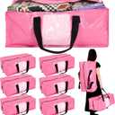 6 Pack Extra Large Heavy Duty Dorm Moving Bags with Clear Window, Strong Carrying Handles, Backpack Straps and Zippers for Saving Space Storage Totes Clothes Storage Bag Moving Supplies