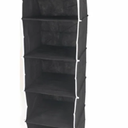 2pcs HANGING CLOTHES VERTICAL STORAGE BOX (5 SHELVING UNITS) DURABLE ACCESSORY SHELVES - EASY SET UP CLOSET CUBBY, SWEATER & HANDBAG ORGANIZER - CLEAN & TIDY WARDROBE, EASY MOUNT, BLACK 