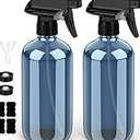 Glass Spray Bottle with Silicone Sleeve Protection, Amber Glass Spray Bottle Set for Window Cleaner Aromatherapy Facial Hydration Watering Flowers Hair Care 2 Pack/16 oz  Blue