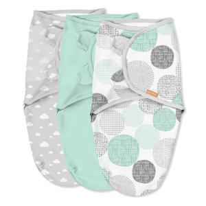 SwaddleMe by Ingenuity Original Swaddle, 100% Cotton, Improves Sleep & Calms Startle Reflex, 0-3 Months, 3-Pack - Floating Geo SwaddleMe by Ingenuity Original Swaddle, 100% Cotton, Improves Sleep & Calms Startle Reflex, 0-3 Months, 3-Pack - Floating Geo
