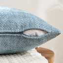 MIULEE Pack of 4 Couch Throw Pillow Covers 18x18 Inch Neutral Blue Soft Decorative Chenille Pillow Covers Farmhouse Accent Cushion Covers for Boho Western Home Coastal Decor Sofa Bedroom Living Room