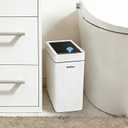 2.7 Gallon Slim Bathroom Touchless Trash Can, Automatic Smart Trash Can with Auto Bagging System, Sensor Lid Waste Bin for Bedroom, Office & RV, White