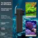 3-Stage Internal Aquarium Filter 320GPH Turtle Filter in-Tank Filter Dual Water Outlet & Aeration, Fish Tank Filter Turtle Tank Filter for 60-100 Gallon Tanks