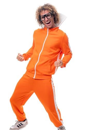 ComfyCamper Orange Jumpsuit Costume - Adult Men's Tracksuit Track Suit Jumpsuit Halloween Cosplay Costumes Teens Boys, M