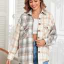 ZAFUL Womens Plaid Shirts Button Down Shacket Long Sleeve Collared Business Casual Blouses Tops (S)