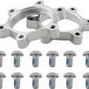 2PCS Silver Aluminum Alloy 6 Bolt Flange Adapter with Screws Disc Brake Conversion 48mm Mountain Bike Threaded Hub Base Accessories