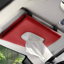 Aerovia Car Tissue Holder, Easy to take tissues, no Bending Down, no Distraction, no Impact on Driving, Space-Saving, Leather Texture, Durable and Good-Looking, Easy to Clean 2Pack（Red）