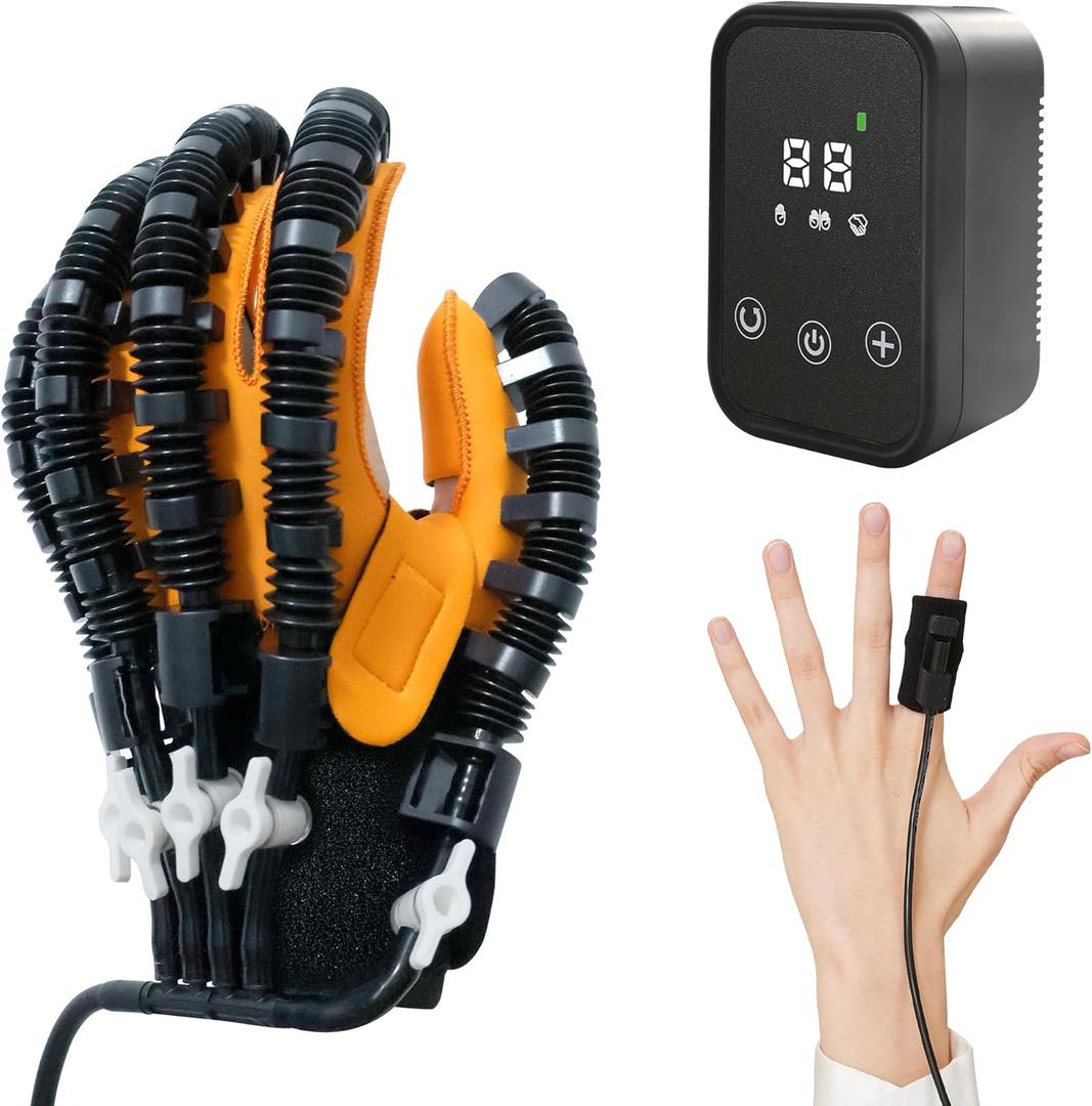 Stroke Hand Rehabilitation Robot Gloves, Strokes Therapy Equipment for Adults, Fingers Strength Training Device for Hemiplegia, Robotic Glove Rehab Stroke Patients (Left L)