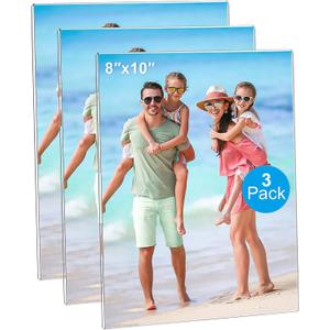 Magnetic Picture Frames for Refrigerator 8x10 Inch, Magnetic Photo Holders for Fridge, 3 Pack Acrylic Magnetic Picture Frame for Displaying Frames,Children Artworks (Clear)