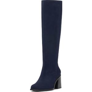 Vince Camuto Women's Sangeti Wide Calf Stacked Heel Knee High Boot (Blue) 9.5M