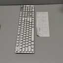 EWEADN Typewriter Style Mechanical Keyboard, Wired Typewriter Keyboards,104 Keys Backlit LED Metal Keyboards, Media Control Knob, Wired Computer Keyboard White Switch for Windows/Mac/PC-White