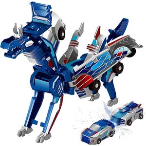 Aimery Collision Transforming Dinosaur Car Toy, 2 Magnetic Cars Convert into Dinosaur Toys, Dino Robot Toy, Boys Toys,Kids Toys, Party Birthday for Kids (Blue)