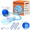 Interactive Cat Toys for Indoor Cats with Feather, Rechargeable Automatic Cat Toy Keeps Your Cat Active & Engaged, Durable & Safe Speedy Tail 2.0 Cat Toy (Blue)